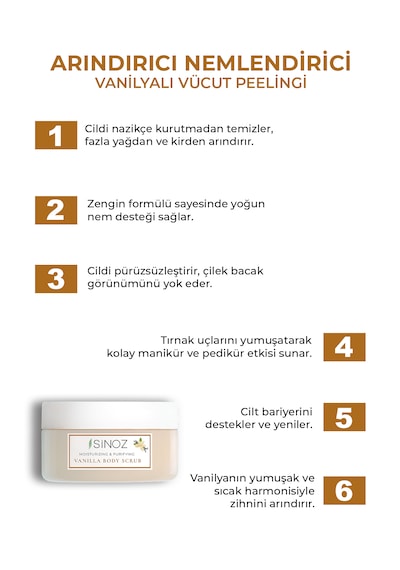 Sinoz Vanilya Arındırıcı Ve Nemlendirici Vücut Peelingi 300 G