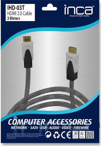 Inca IHD-05T 2.0V 5 Metre 4K Full HD 2160P Hdmi to Hdmi Kablo
