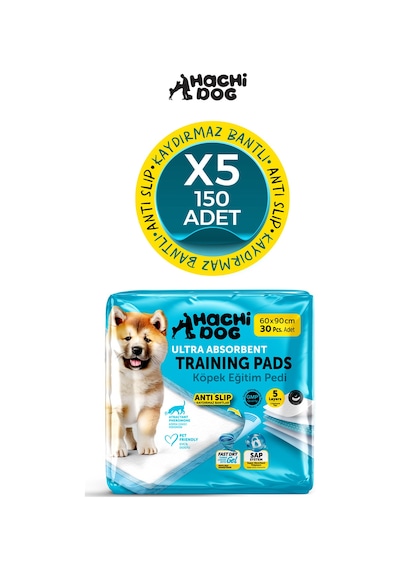 Köpek Eğitim Pedi 60x90 Kaydırmaz Bantlı 150 Adet Blue Pack