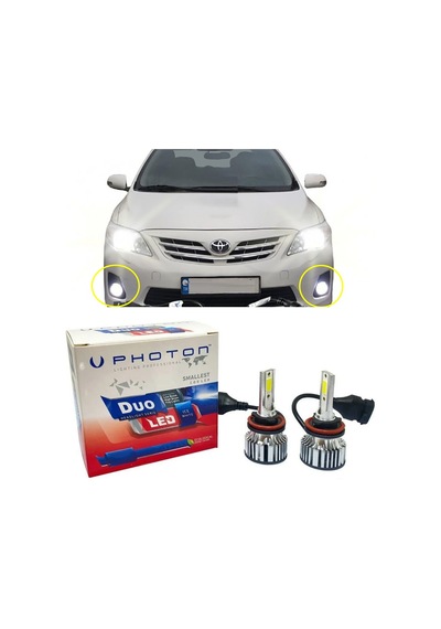 Toyota Corolla E150 Led Xenon Sis Farı Ampulü H11 Duo Yeni Seri Beyaz 2007-2013