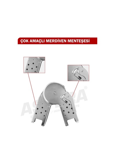 Asvera Akrobat Merdiven Menteşesi - Çok Amaçlı Katlanır Merdiven Çelik Yedek Parçası
