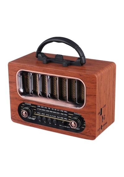 Orta Boy Retro Ahşap Tasarım Bluetooth Hoparlörlü Radyo Fm/am Destekli, Şarjlı Ve Taşınabiliri Radyo Ns-6636 38894572