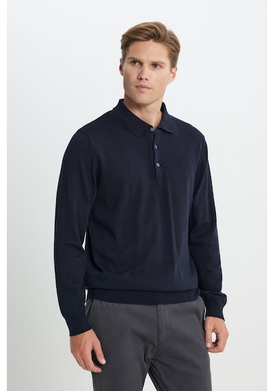 AC&Co / Altınyıldız Classics Erkek Lacı Standart Fit Normal Kesim Polo Yaka Pamuklu Triko Kazak Lacivert AC&Co / Altınyıldız Classics Erkek Lacı Standart Fit Normal Kesim Polo Yaka Pamuklu Triko Kazak Lacivert