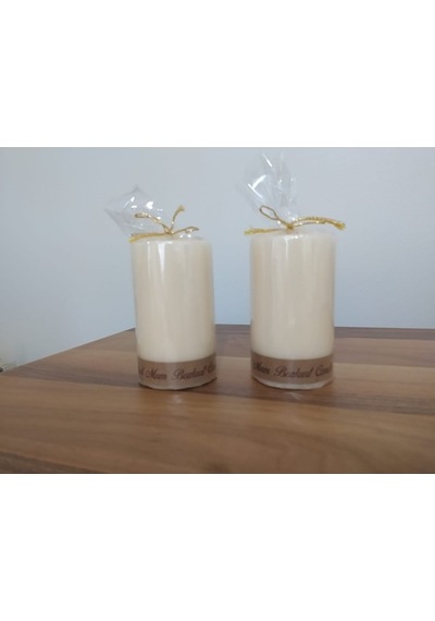 Bozkurt 7*12 Cm Silindir Mum 2' Li Krem Set (471575688)