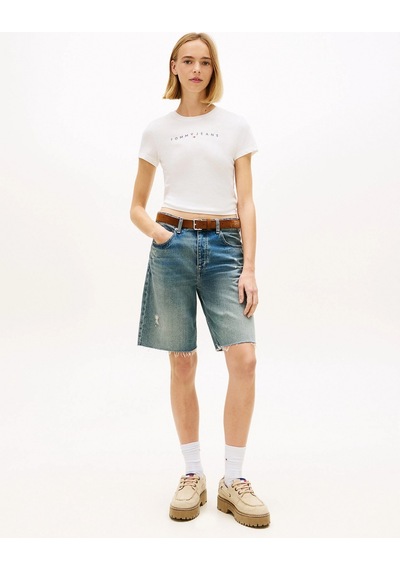 Tommy Hilfiger Tjw Dar Kesim Lineer Kadın Beyaz T-shirt Dw0dw18398ybl