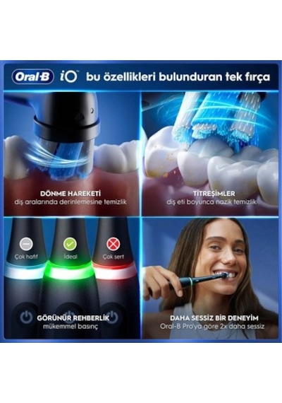 Siyah Şarjlı Diş Fırçası, Dairesel Temizlik Ve Bluetooth Bağlantısı