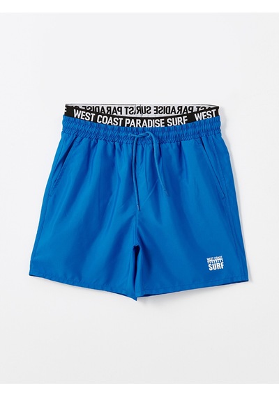 Lcw Swımwear Mavi Kısa Boy Baskılı Erkek Deniz Şortu