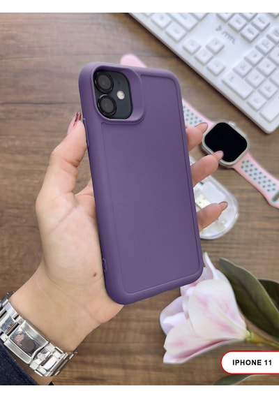 Apple iPhone 11 Uyumlu Kamera Korumalı Darbeye Dayanıklı Renk Atmayan Keep Silikon Kılıf Eflatun