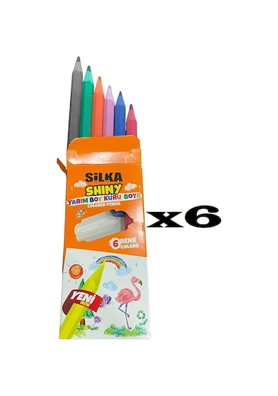 Shıny Yarım Boy 6'lı Kuru Boya 6 Paket Karma