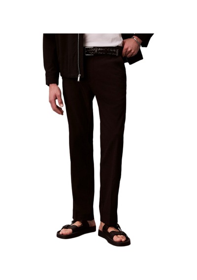 Calvin Klein Lv04lf609g Straight Seersucker Half Elastic Erkek Pantolon Siyah