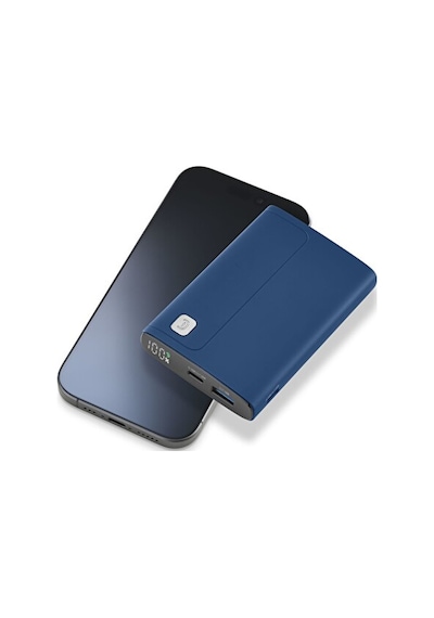 Cellularline PBDISPL01PD10000B Elite Dijital Ekranlı PD 20 W Hızlı Şarj 10.000 Mah Powerbank Mavi