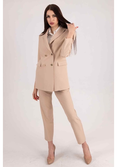Feminist Bej Blazer Ceket Pantolon İkili Takım 0106305.55 Bej