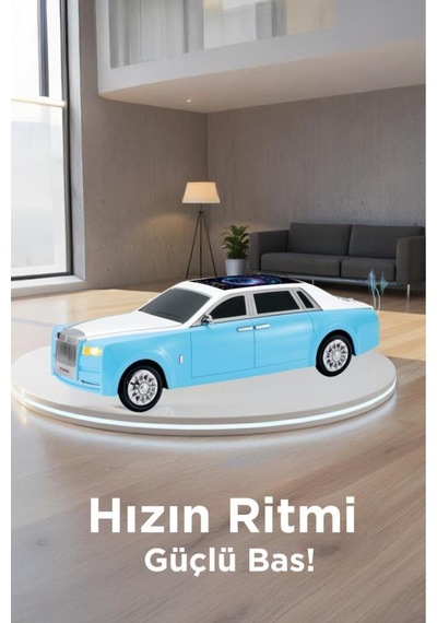 Bluetooth Hoparlör Rolls-royce Görünümlü Araba Led Ekranlı 15w Tws Fm Usb Speaker D82