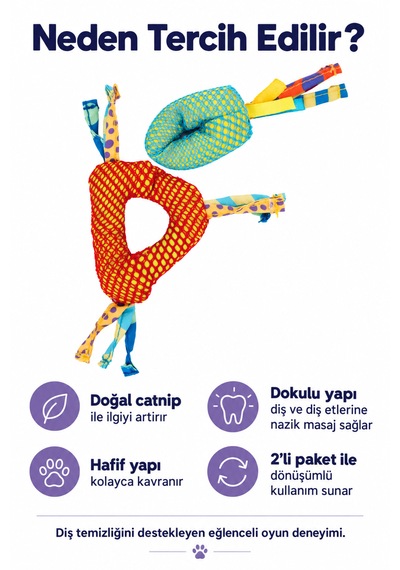 Petstages Dental Health Chews Catnipli Peluş Kedi Oyuncağı