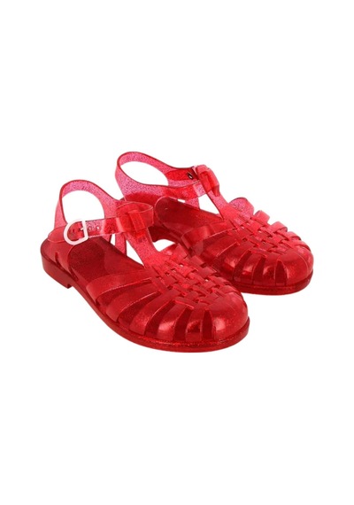 Çocuk Parıltılı Kırmızı Sandalet Sun201-cerise Paillete-14526