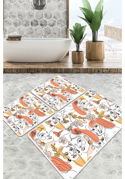 Faccia Banyo Halısı Djt 3 Lü Set Çok Renkli