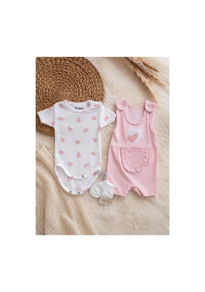 Uğur Bebe Kız Bebek 3 Parça Pembe Renk Kalpli Tulum Seti %100 Pamuk Çıtçıtlı Body Ve Çorap Dahil Yenidoğan Bebek Tulum Pembe Pembe Uğur Bebe Kız Bebek 3 Parça Pembe Renk Kalpli Tulum Seti %100 Pamuk Çıtçıtlı Body Ve Çorap Dahil Yenidoğan Bebek Tulum Pembe Pembe