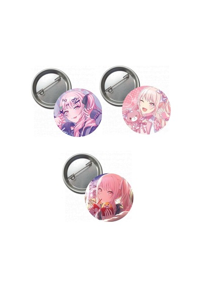 Hatsune Miku Pjsekai Project Sekai Colorful Anime Buton Rozet 3 Adet 37mm Akiyama Mizuki Altın - Beyaz - Siyah