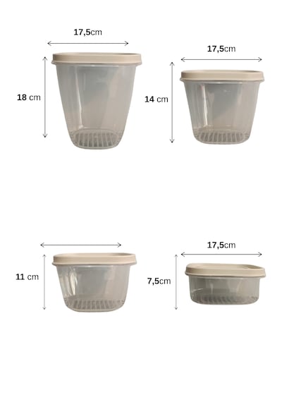 Vizon 4'lü Vakumlu Sızdırmaz Kapaklı Saklama Kabı Erzak Düzenleyici Set 1l, 1,5l, 2l, 2,5l Vizon