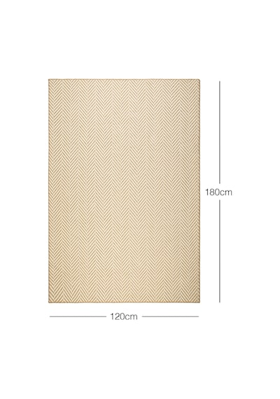 Ocean Home Textile Ekru Renk Balıksırtı Jüt Halı Kilim 120 X 180 Cm