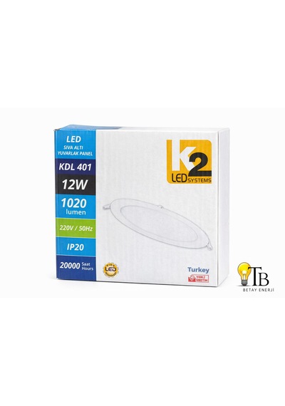K2 Led Systems 12w Yuvarlak Sıva Altı Led Panel Gün Işığı Gün Işığı