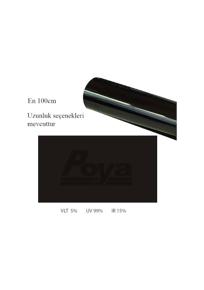 Süper Koyu Siyah Cam Filmi 100Cm X 1M - Super Dark Black %5