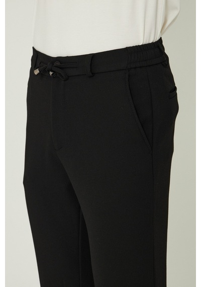 Siyah Smart Casual Modern Kesim Erkek Jogger Pantolon Siyah