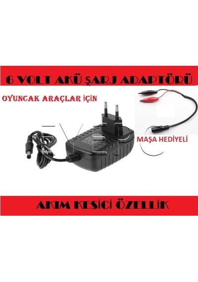 6 Volt Akü Için Şarj Adaptörü Çocuk Oyuncak Araba Araç Motor Atv