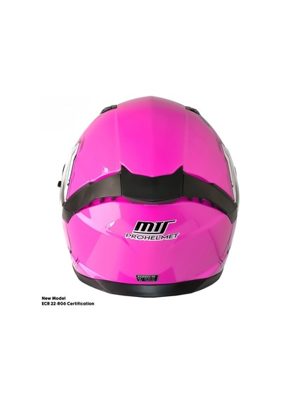 Mts 22.R06 Sertifikalı Güneş Vizörlü Fiber Kask Full Face Motorsiklet Kaskı Pembe