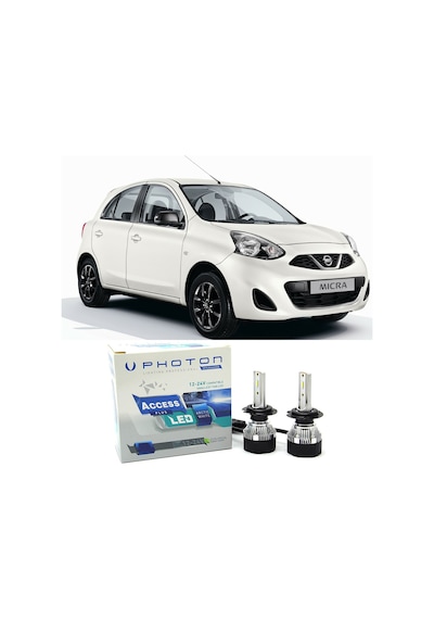 Nissan Micra Led Xenon Uzun + Kısa Far Ampulü H4 Access Yeni Seri Beyaz 2010-2017