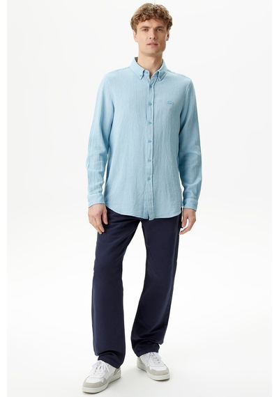 Lacoste Men's Regular Fit Button-down Collar Linen Shirt Green Erkek Düğmeli Yaka Keten Gömlek Mavi Lacoste Men's Regular Fit Button-down Collar Linen Shirt Green Erkek Düğmeli Yaka Keten Gömlek Mavi