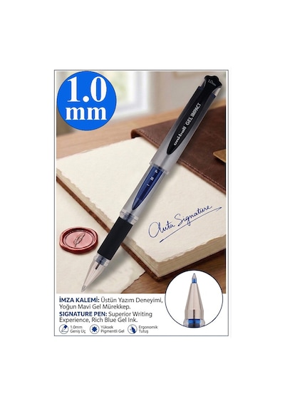 İmza Kalemi 1 Adet Uniball Jetstream 1.0 Mm Roller Pilot Kalem Sx-210 Hızlı Yazı Kalemi Roller Uçlu Likit Mürekkepli Mavi