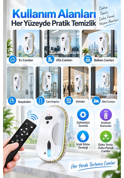 W15s Akıllı Vakumlu Yüksek Kat Cam Temizleme Robotu