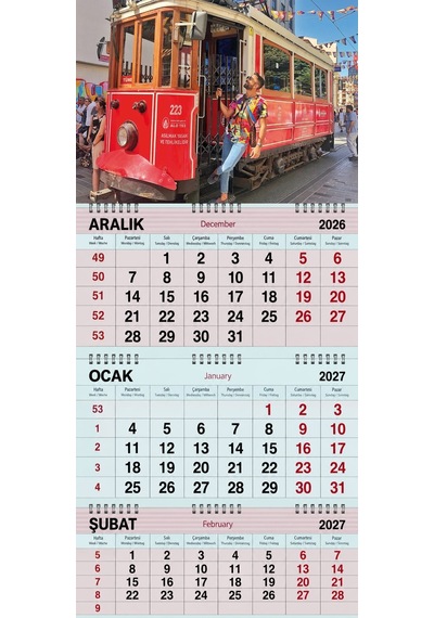 2027 Yılı Gemici Takvimi-beyoğlu Tramway