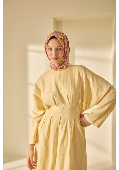 Silk Home Soft Eşarp 73090-24 Sarı, Pembe, Füme, Nar Çiçeği, Taş