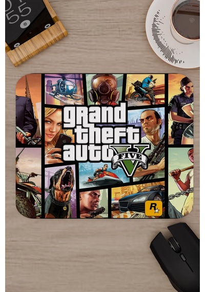 Gta 5 Kaymaz Dikişli Kauçuk Oyuncu Mousepad V2 - 22x18 Gaming Mouse Pad Fare Altlığı
