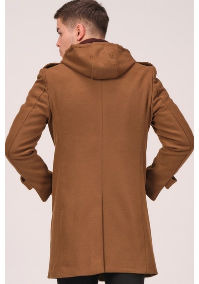 Plt8334 Dewberry Erkek Palto-Koyu Camel-Koyu Camel