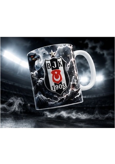 Beşik Taş Kara Kartal Kupa Bardak Siyah Beyaz Taraftar Kupası