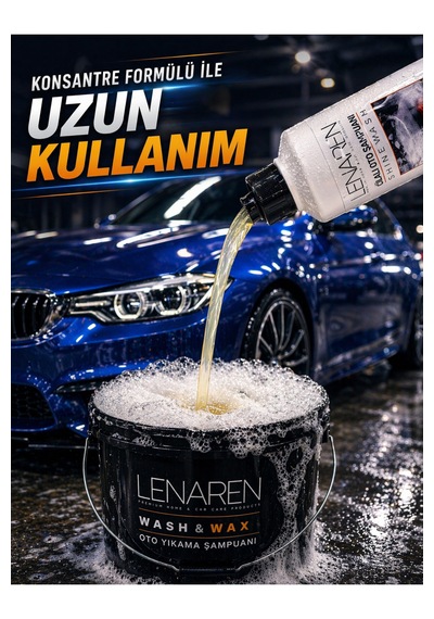 Lenaren Shinewash Cilalı Oto Şampuanı 500 Ml Wash & Wax Parlaklık Veren