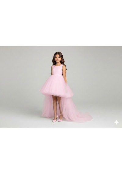 Star Kids Fashion Kız Çoçuk Pembe Kuyruk Detalı Elbise, Kız Çocuk Mezuniyet Elbisesi