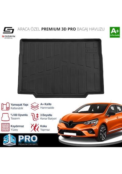 S-dizayn Renault Clio 5 3d Pro Bagaj Havuzu 2019 Üzeri A+ Kalite