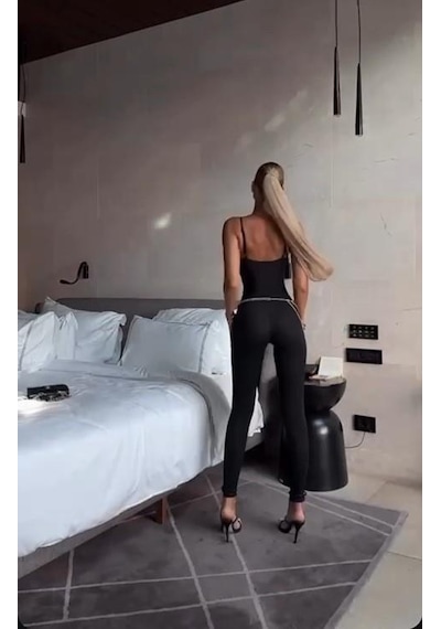 Pink Life Black Luxe Cut-out Jumpsuit Siyah