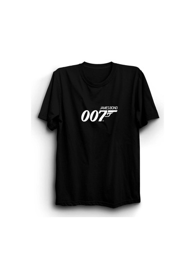 007 James Bond Baskılı Tshirt SIYAH