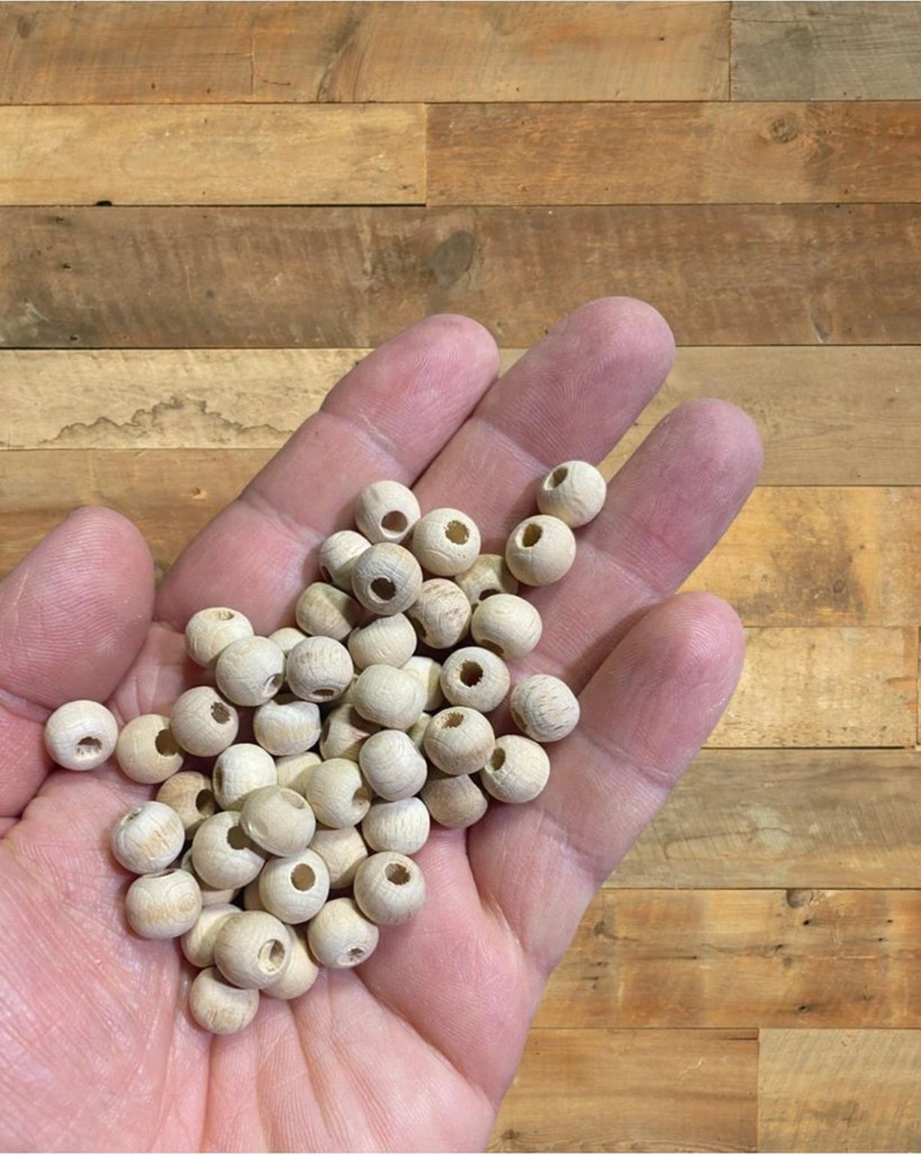 8 Mm Ham Ahşap Yuvarlak Boncuk 100 Gram Ort. 250-300 Adet