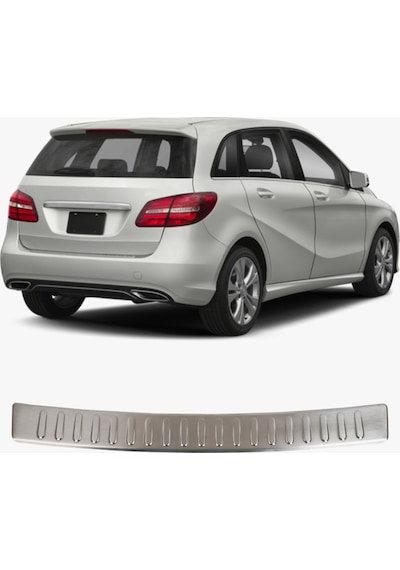 Mercedes B 180 W245 Uyumlu 2005-2011 Krom Arka Tampon Üstü Koruma Paslanmaz Çelik
