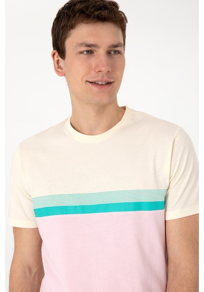 U.S. Polo Assn. Erkek Regular Fit Bisiklet Yaka Açık Pembe Tişört 50306899-VR078