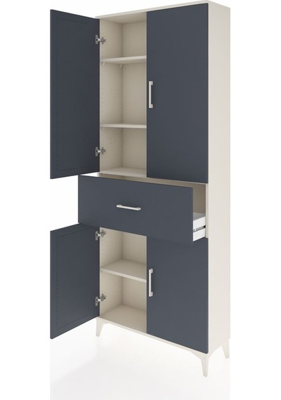 Arges Dolap 4 Raflı Tek Çekmeceli 4 Kapaklı 88x30x221 Aytaşı-... Aytaşı