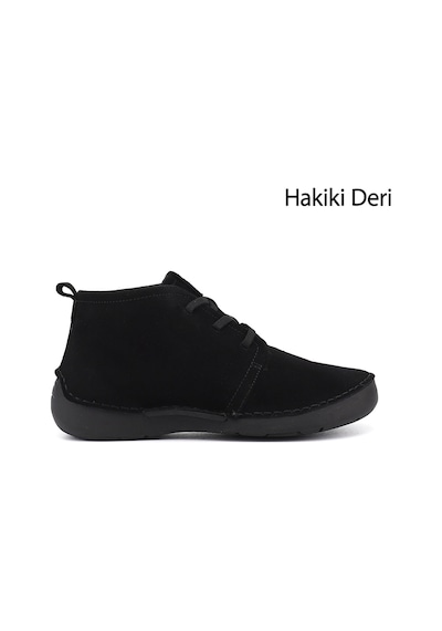 Gönderir Gönderi R Kadın Siyah Süet Bağcıklı Hakiki Deri Comfort Bot Dkzb02842661