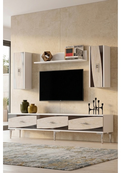 Tvr1813bts Elips Tv Ünitesi Takımı Beyaz-traverten-sılver 180cm Beyaz - Traverten - Gümüş Tvr1813bts Elips Tv Ünitesi Takımı Beyaz-traverten-sılver 180cm Beyaz - Traverten - Gümüş