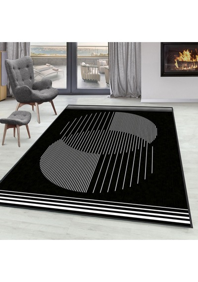 Rovigo Home Dijital Baskı Yıkanabilir Kaymaz Taban Salon Halısı RVG0109-SD1162 Çok Renkli